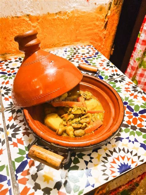 Tajin On The Table In Morocco Traditional Moroccan Ceramic Tagine Dish