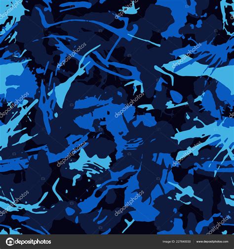 Military Grunge Blue Camouflage War Texture Repeats Seamless Background ...