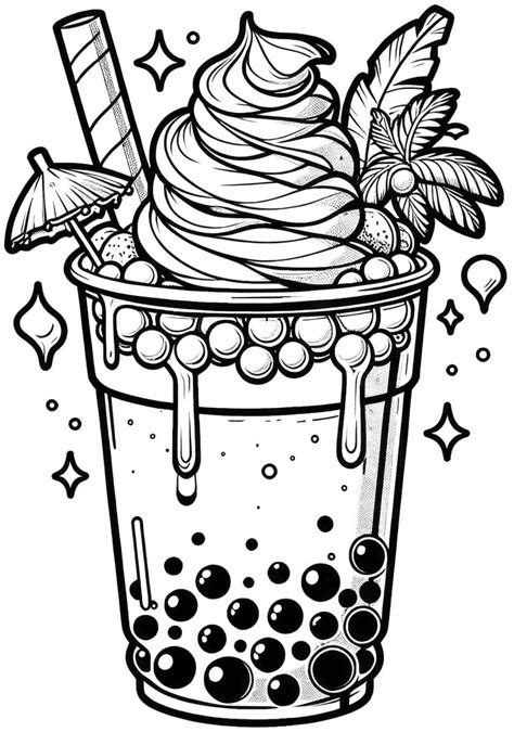 Boba Tea Coloring Pages 40 Delightful Coloring Sheets Coloring