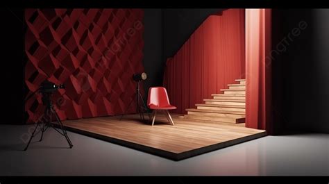 Fondo Estudio De Fotografía Una Visión 3d De Un Estudio De Madera Con