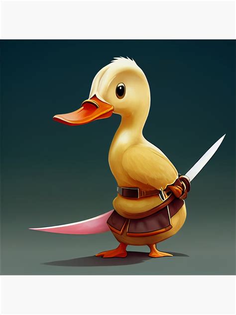 Duck With A Sword Sticker For Sale By Ellisotis Redbubble