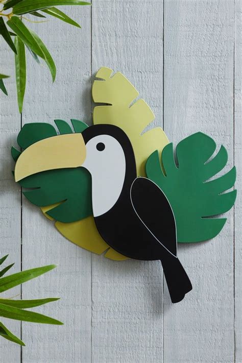 Next Outdoor Toucan Wall Plaque Green Jungle Decorations Paper