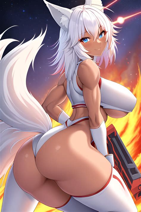 Rule 34 1girls Ai Generated Blue Eyes Fox Girl Huge Ass Huge Breasts Kitsune Looking At Viewer