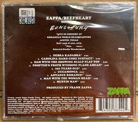 Frank Zappa Captain Beefheart Mothers Bongo Fury 1975 Sealed Cd Ebay