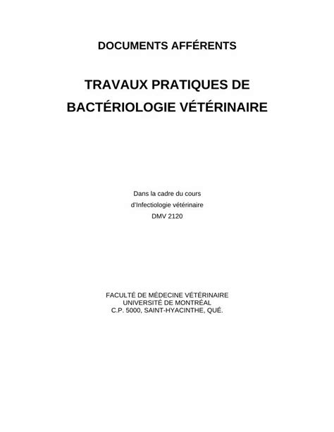 PDF TRAVAUX PRATIQUES DE BACTÉRIOLOGIE Coloration de GRAM 26 Les