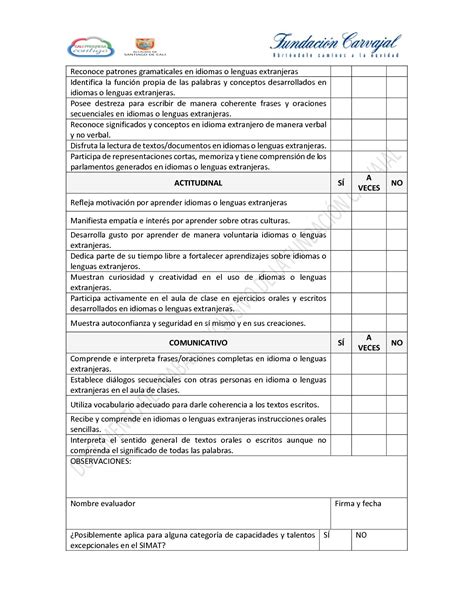 Formato De Caracterizaci N Estudiantes Con Capacidades Y Talentos