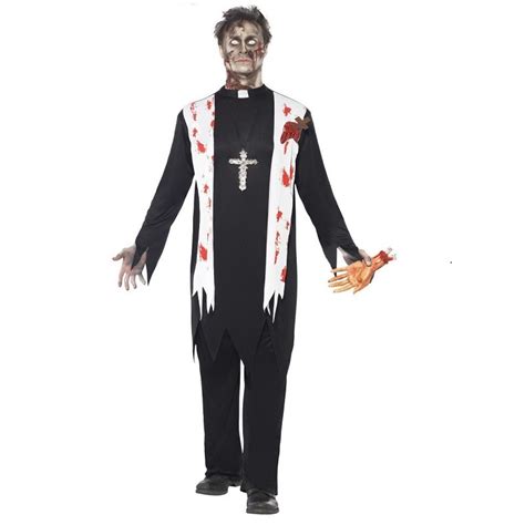 Disfraz De Sacerdote Zombie Negro FiestasMix