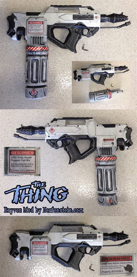 The Thing flamethrower Nerf Rayven mod prop – Board Game Gran, Nerfenstein, GirlyGamer Board ...