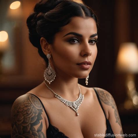 Latina Woman With Red Hair And Tattoos Stable Diffusion Online