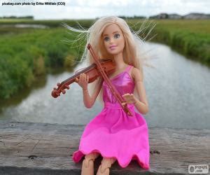 Puzzles de Barbie tocando el violín rompecabezas para imprimir