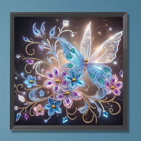 D Diy Partial Special Shaped Drill Diamond Painting Flower Butterfly