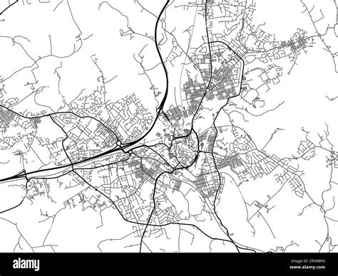 Road Map Of The City Of Burnley In The United Kingdom On A White