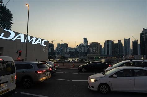 Dubai Skylines At Night Editorial Stock Photo Image Of Gulf