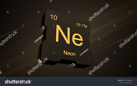 Neon Element Number 10 Periodic Table Stock Illustration 1070180408 ...