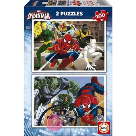 Puzzle Spiderman 2x100 Piezas Educa Borras Puzzles Rompeca