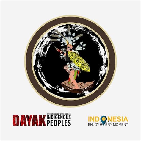 Ilustração Vetorial Do Emblema Da Tribo Dayak Em Kalimantan Vetor Premium