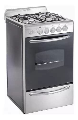 Cocina Domec Cxav A Gas 4 Hornallas Plateada Puerta Con Visor 58l En