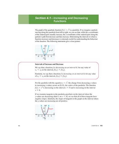 4 1 Increasing And Decreasing Functions Textbook Section 4Increasing