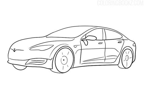 Tesla Model S Coloring Page Coloring Books Tesla Model S Tesla