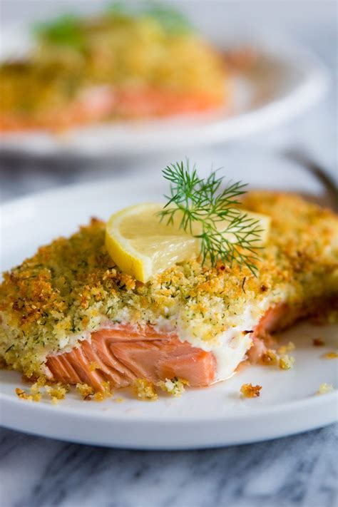 These Salmon Fillets Are Smothered In Lemony Mayonnaise And Topped With