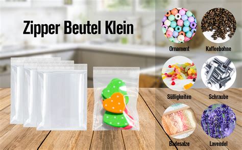 Ziplock Beutel St Ck Druckverschlussbeutel Klein X Cm Rei Fest