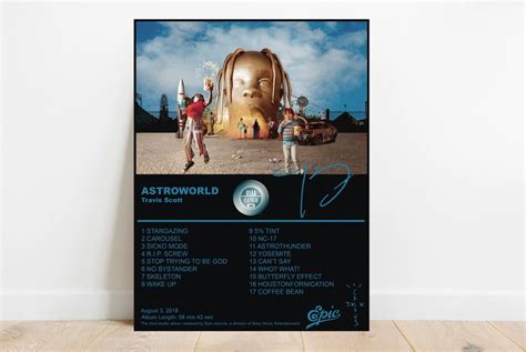 Travis Scott Astroworld Poster Minimalist Poster Vintage Etsy