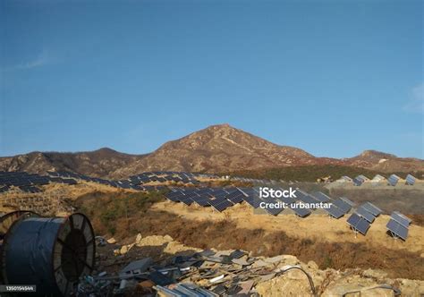 Photovoltaic Power Station Construction Process Stock Photo - Download Image Now - Building ...