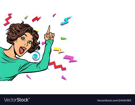 Woman Pointing Finger Royalty Free Vector Image