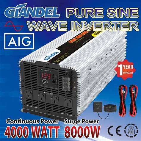 Giandel Pure Sine Wave Power Inverter 4000w 12v To 240v Large Shell