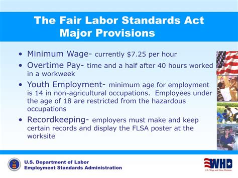 Ppt The Fair Labor Standards Act Major Provisions Powerpoint