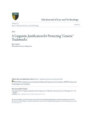 Fillable Online Digitalcommons Law Yale A Linguistic Justification For