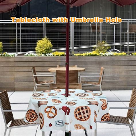 Round Patio Table Cover With Zipper And Umbrella Hole Patio Furniture