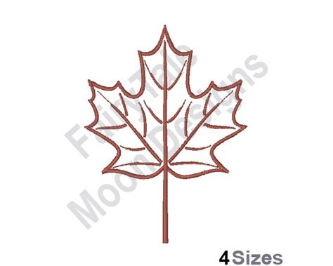 Maple Leaf Machine Embroidery Design Maple Leaf Outline Embroidery