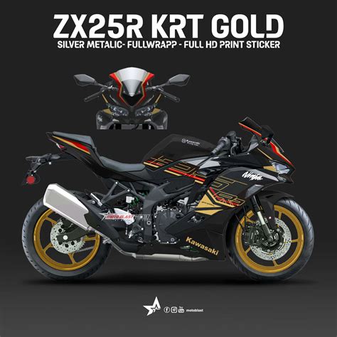 Modifikasi Striping Kawasaki Ninja Zx R Black Krt Gold Motoblast