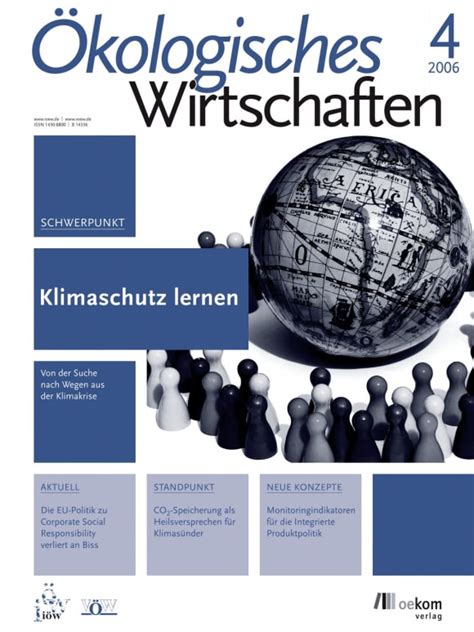 Klimaschutz lernen Ökologisches Wirtschaften 04 2006 oekom verlag