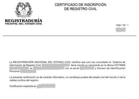 Certificado De La Cédula Trámites Y Diligencias