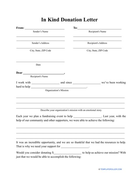 Free Donation Letter Templates And Samples Download Pdf And Print