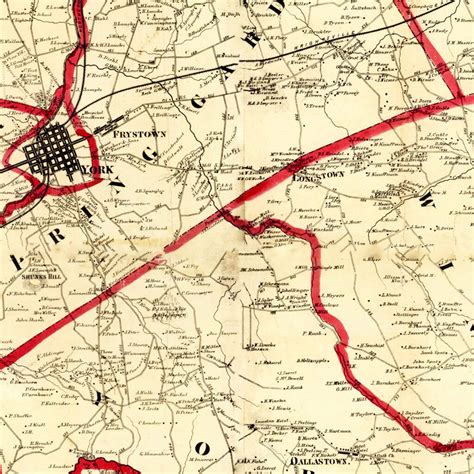 Vintage Map Of York County Pennsylvania 1860 By Teds Vintage Art