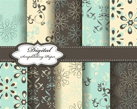 Set Of Vector Flower Pattern Paper For Scrapbook Stock Vector By