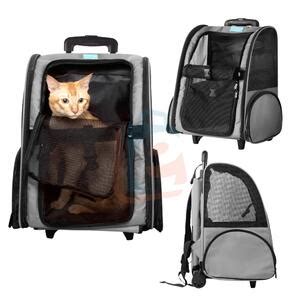 Bolsa Pet Viagem Transporte Cachorros E Gatos Rodinha Cinza Duke