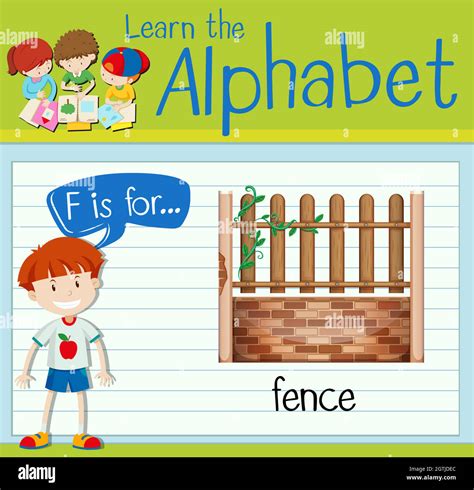 Flashcard Alphabet F Is For Fence Stock Vector Image Art Alamy