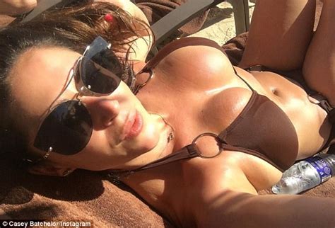 Casey Batchelor Flaunts Eye Popping Bust In Bikini Selfie Daily Mail