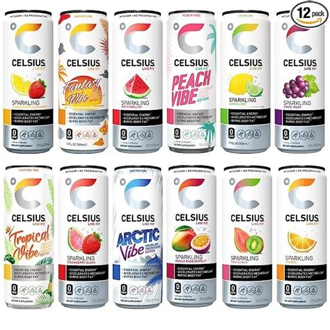 Celsius Sparkling Energy Drink No Sugar Or Preservatives 12 Fl Oz