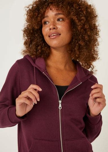 Burgundy Zip Hoodie Matalan