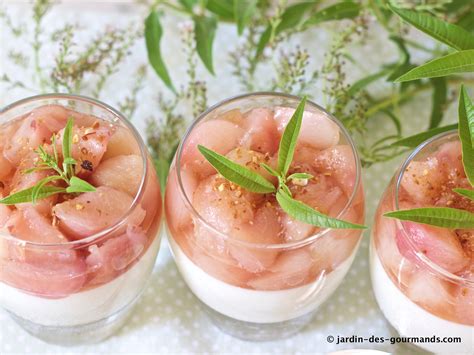 Panna Cotta Verveine Aux P Ches Jardin Des Gourmands