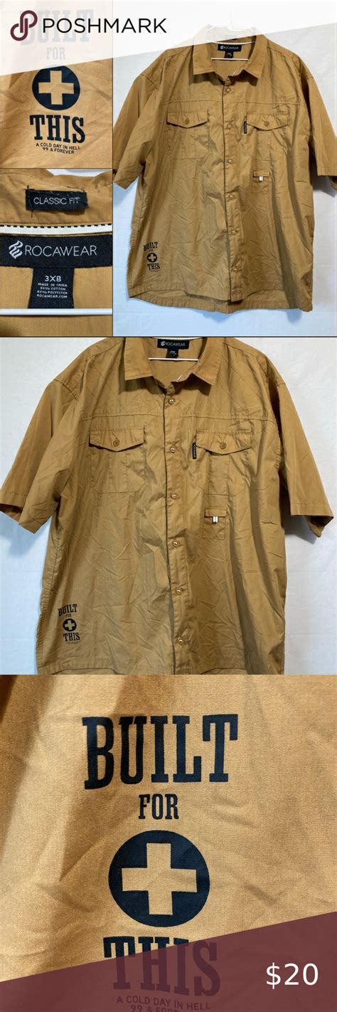 Rocawear Button Down Shirt Short Sleeve Classic Fit Big 3x Men “built For This” Rocawear