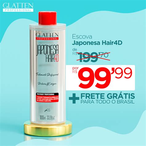 Escova Japonesa Hair 4D 1000ml Glatten Professional