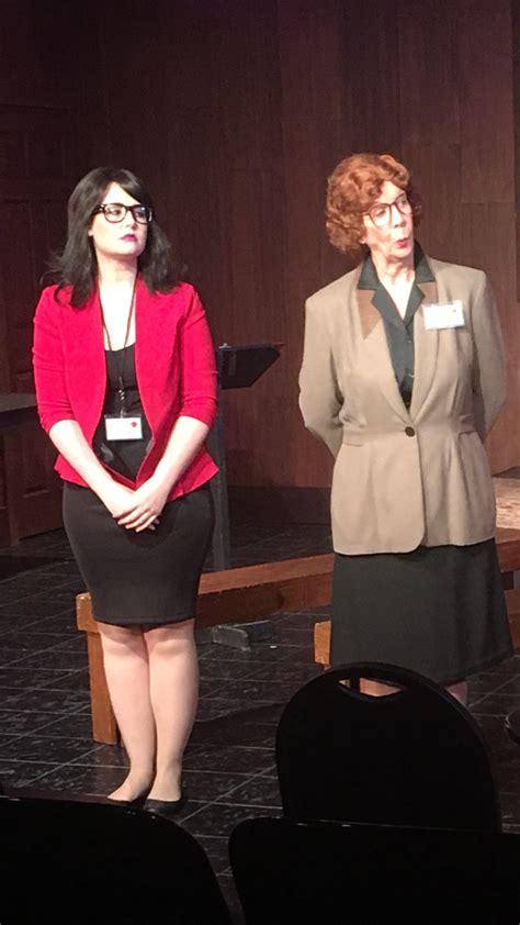 Caitlin Zinn as Shelly Shellhammer and Gina Treasure as Mrs. Sawyer