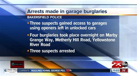 Arrests Made In String Of Garage Burglaries Video Dailymotion