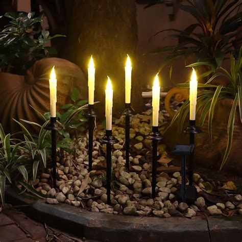 Solar Powered Candles Outdoor Pcs Taper Led Candles Light